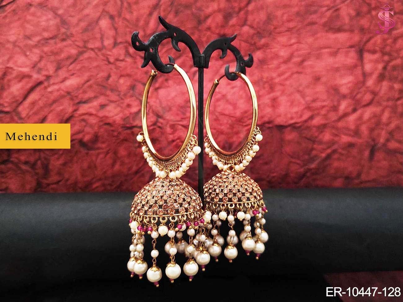 Antique jhumka earring with round shape