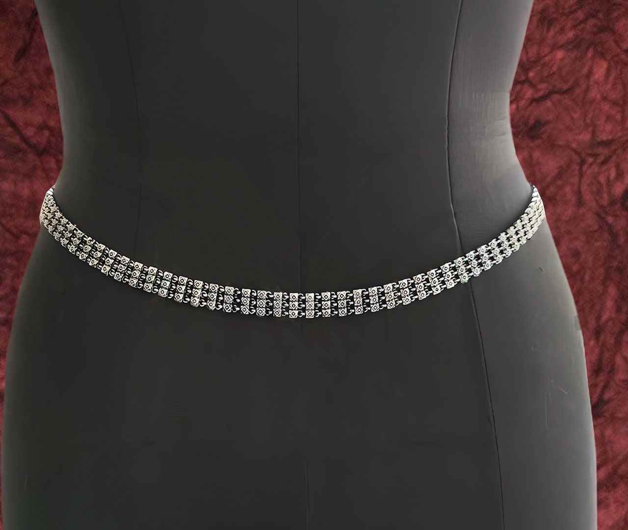 Oxidised silver kamarpatta with beautiful design