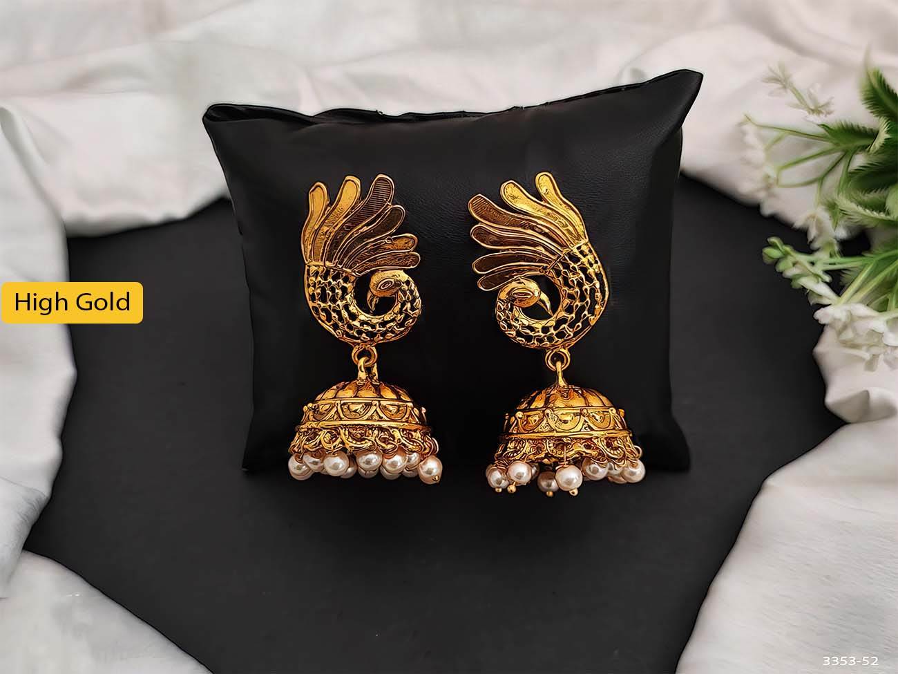 Peacock antique jhumka earring