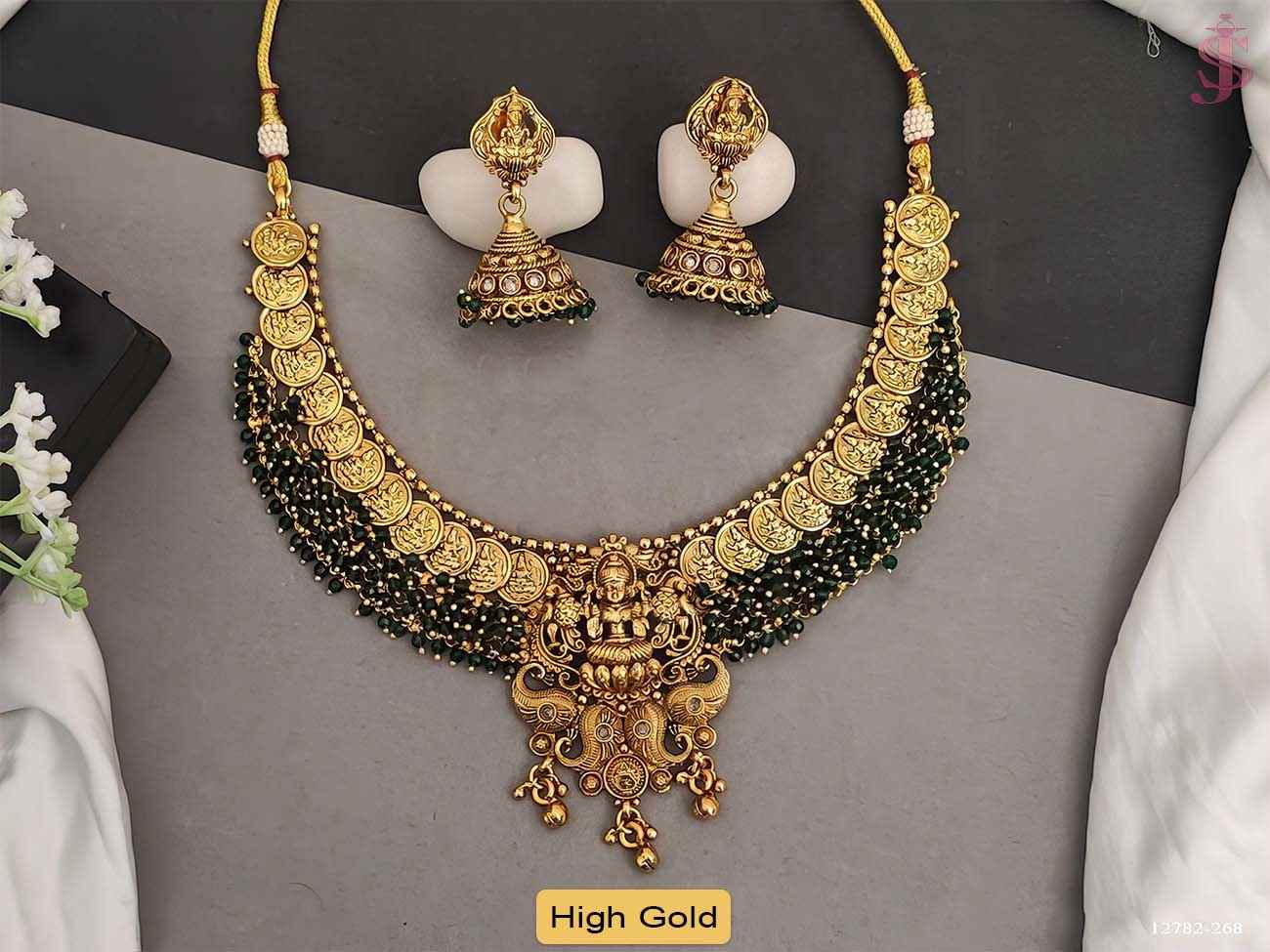 God laxmi temple coin necklace set