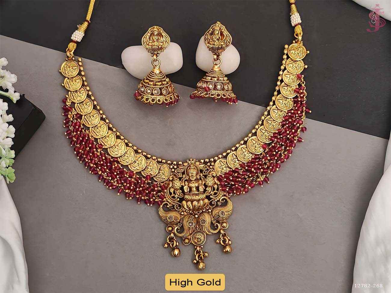 God laxmi temple coin necklace set