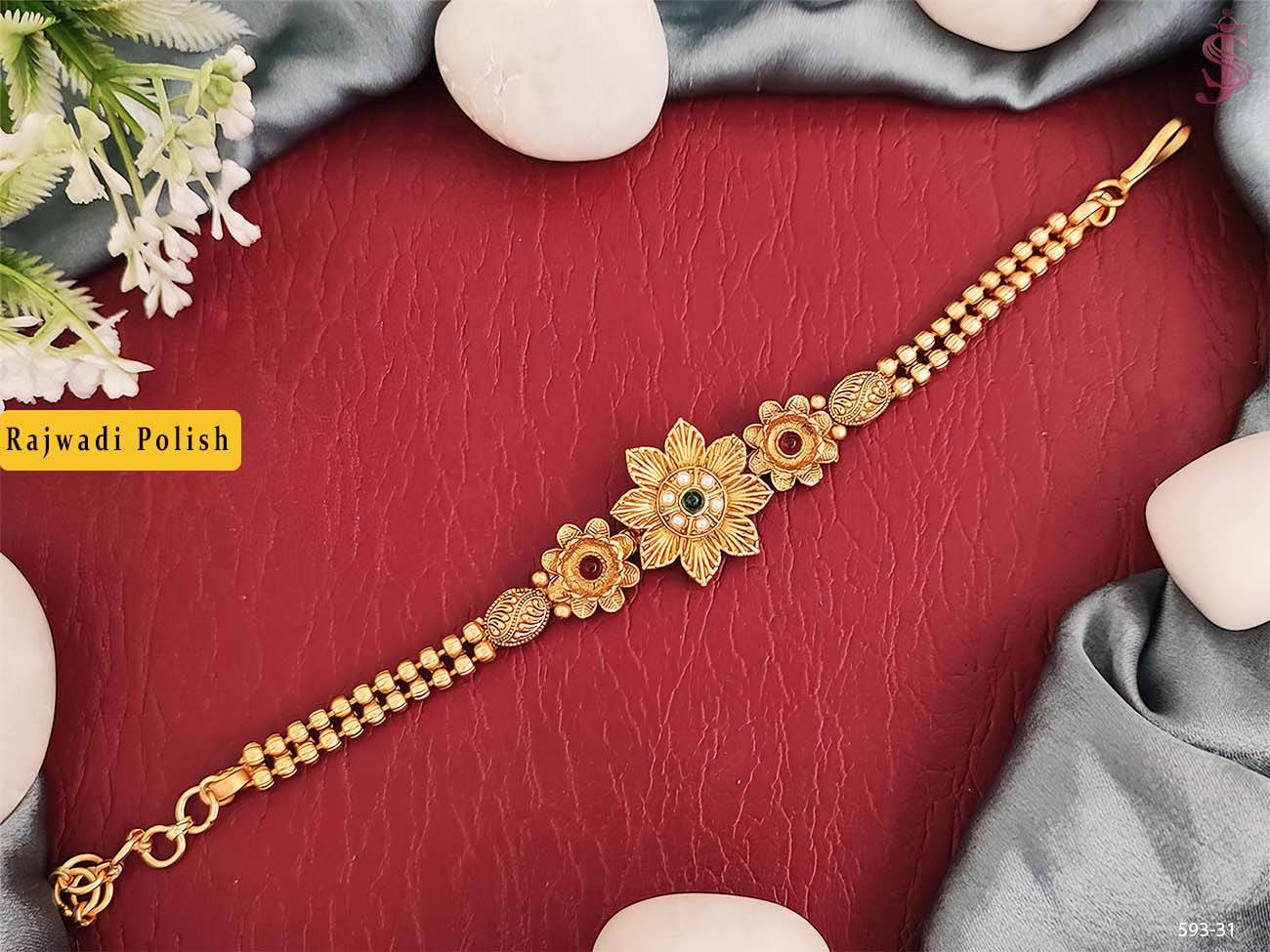 Flower design with multy chain antique bracelet