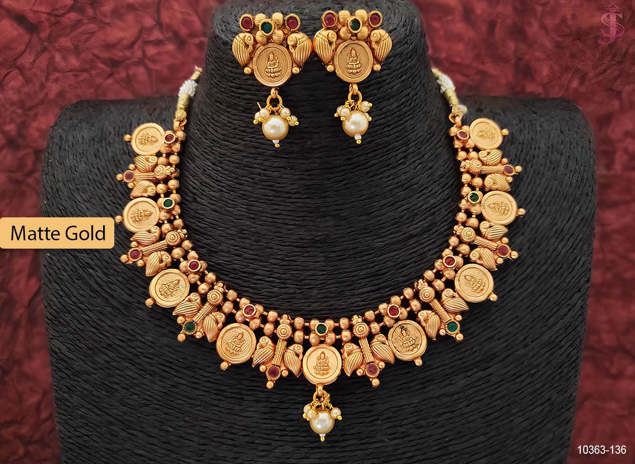 God Laxmi Coin Necklace Set