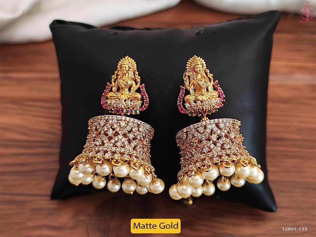 god laxmi big jhumka kemp earring