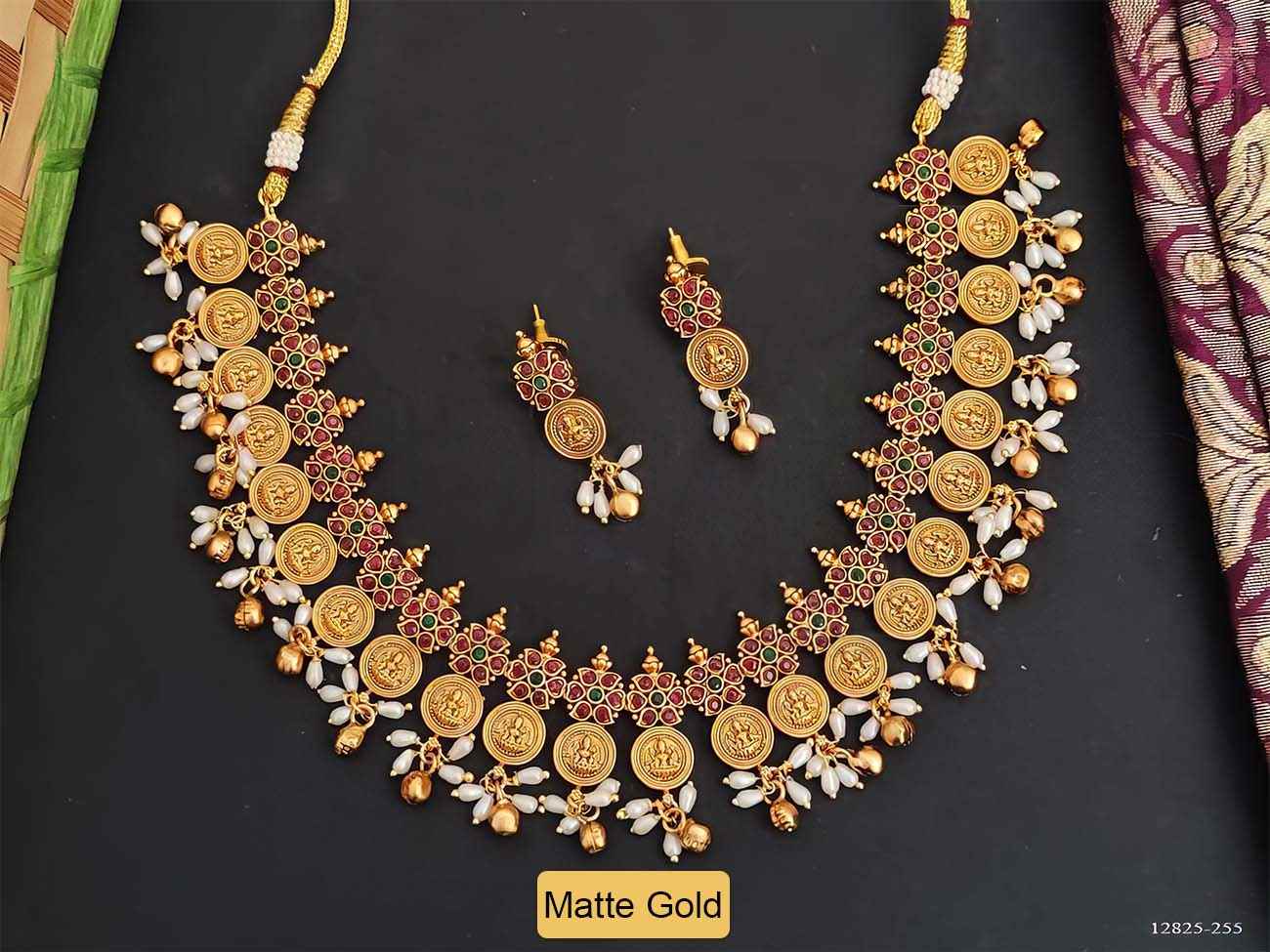 God Laxmi Coin Necklace temple