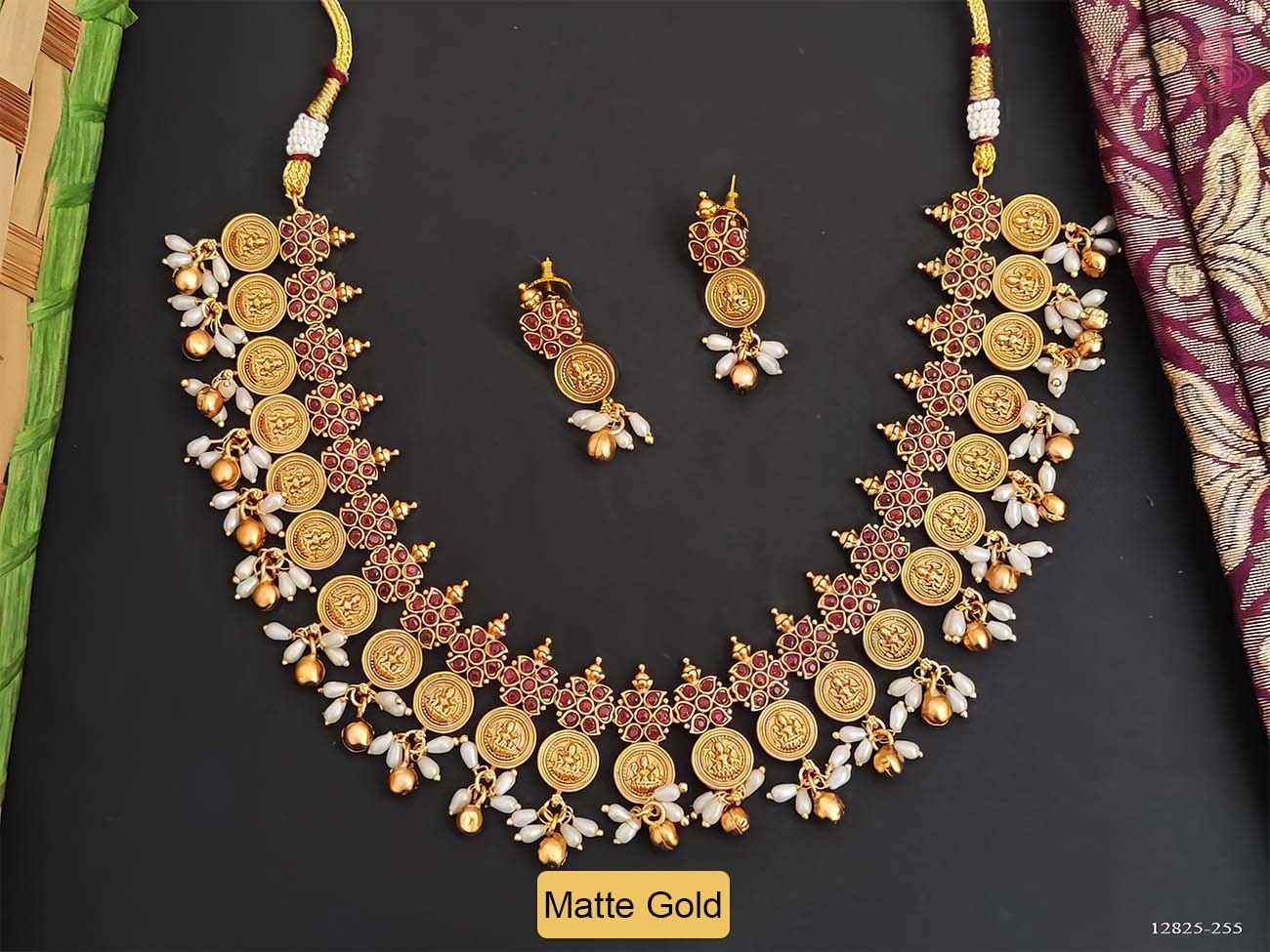 God Laxmi Coin Necklace temple