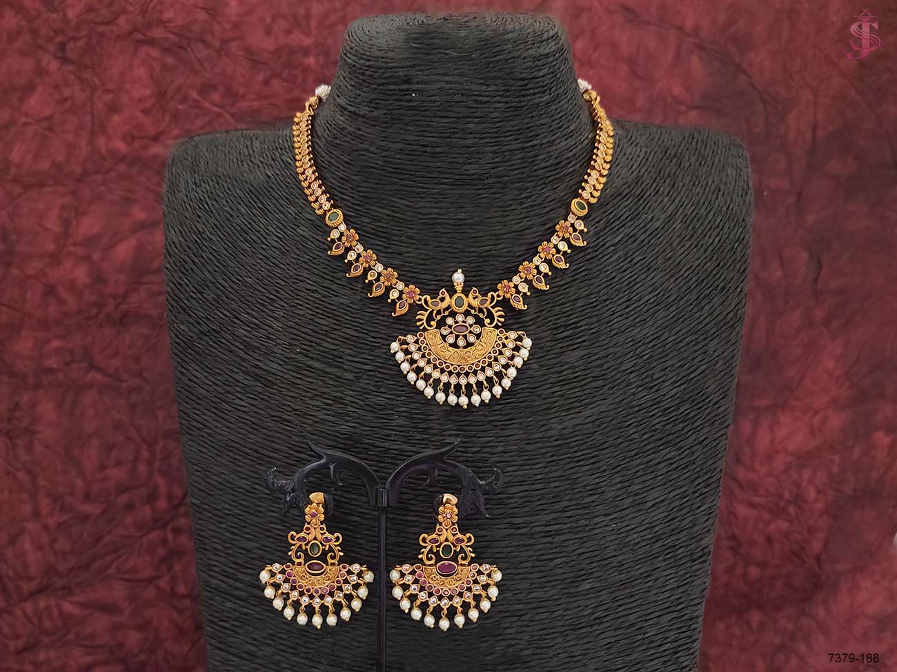 peacock design kemp necklace