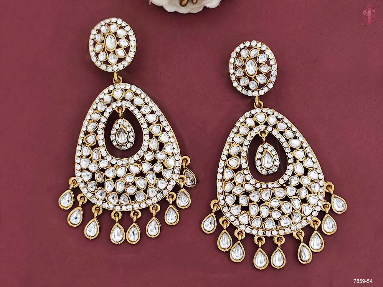 kundan stone earring