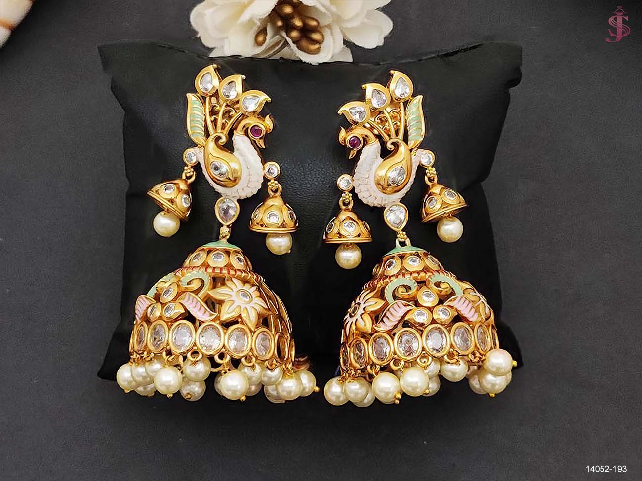 peacock design jhumka earring