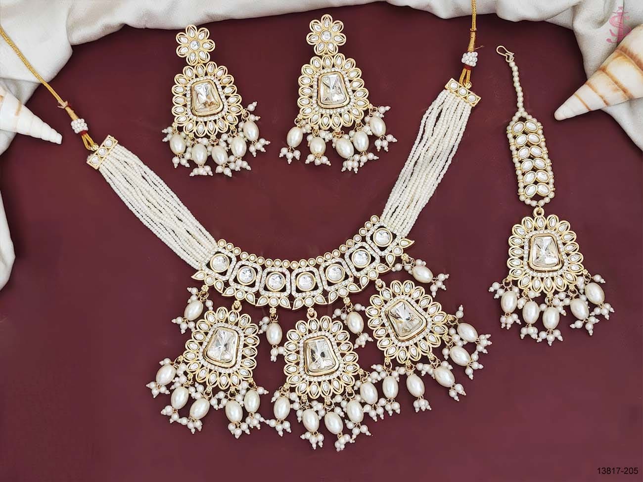 flower design kundan necklace