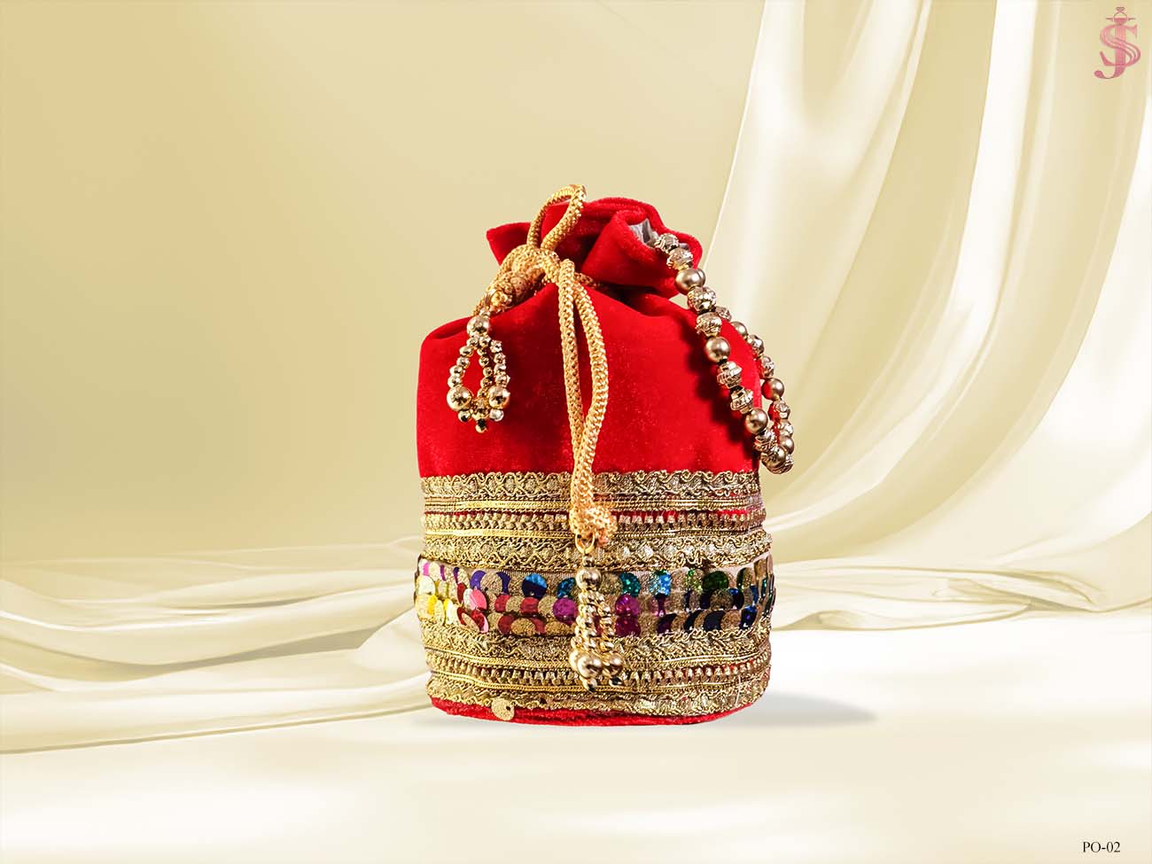 Red Bridal Style Potli