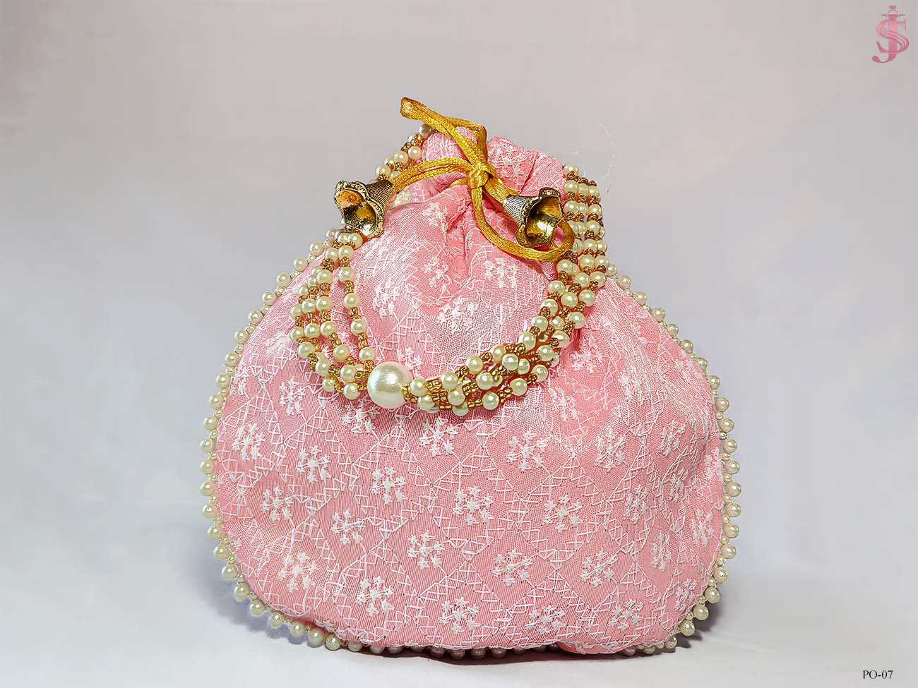 Luxurious Traditional Indian Silk Round Potli Bag