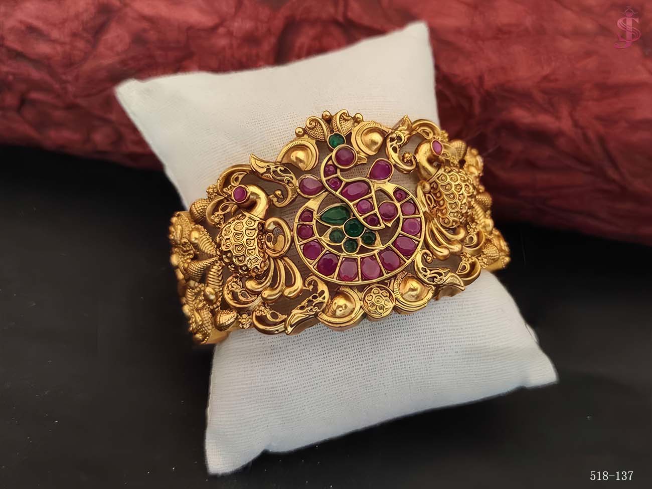 Peacock design antique kada