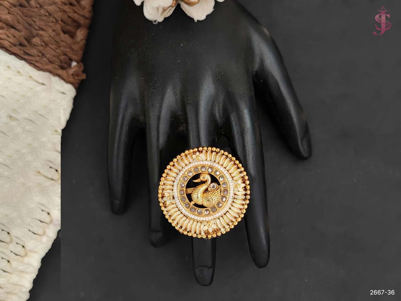 Peacock designer antique finger ring