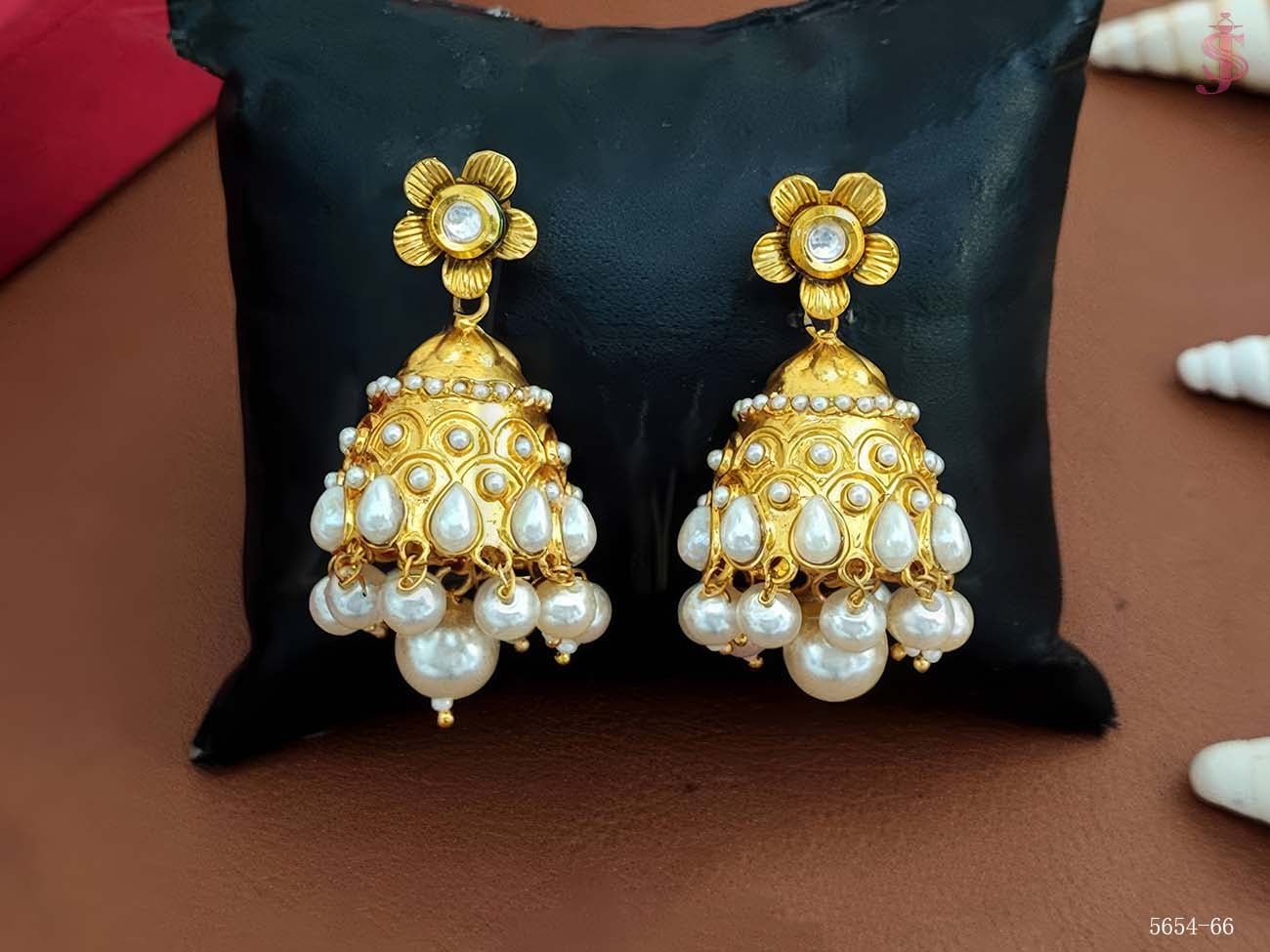 Flower Jhumki Style Earrings