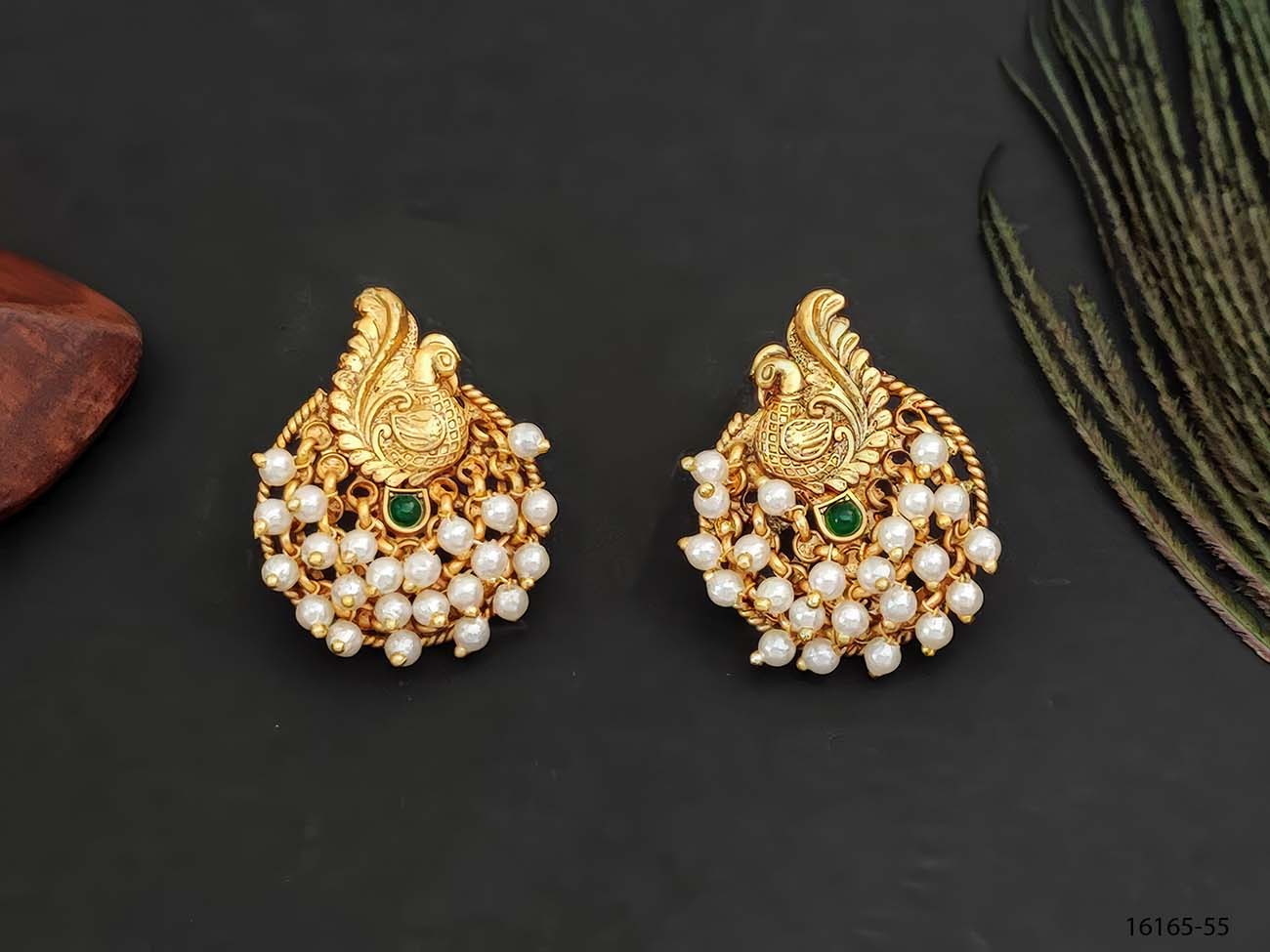 peacock antique earring