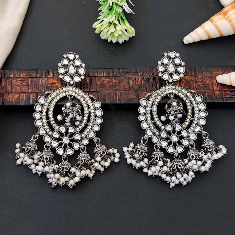 Beautiful Oxidised Silver Plated Jhumka Earrings for Women & Girls Fancy festival Party Antique Style Traditional Jewellery