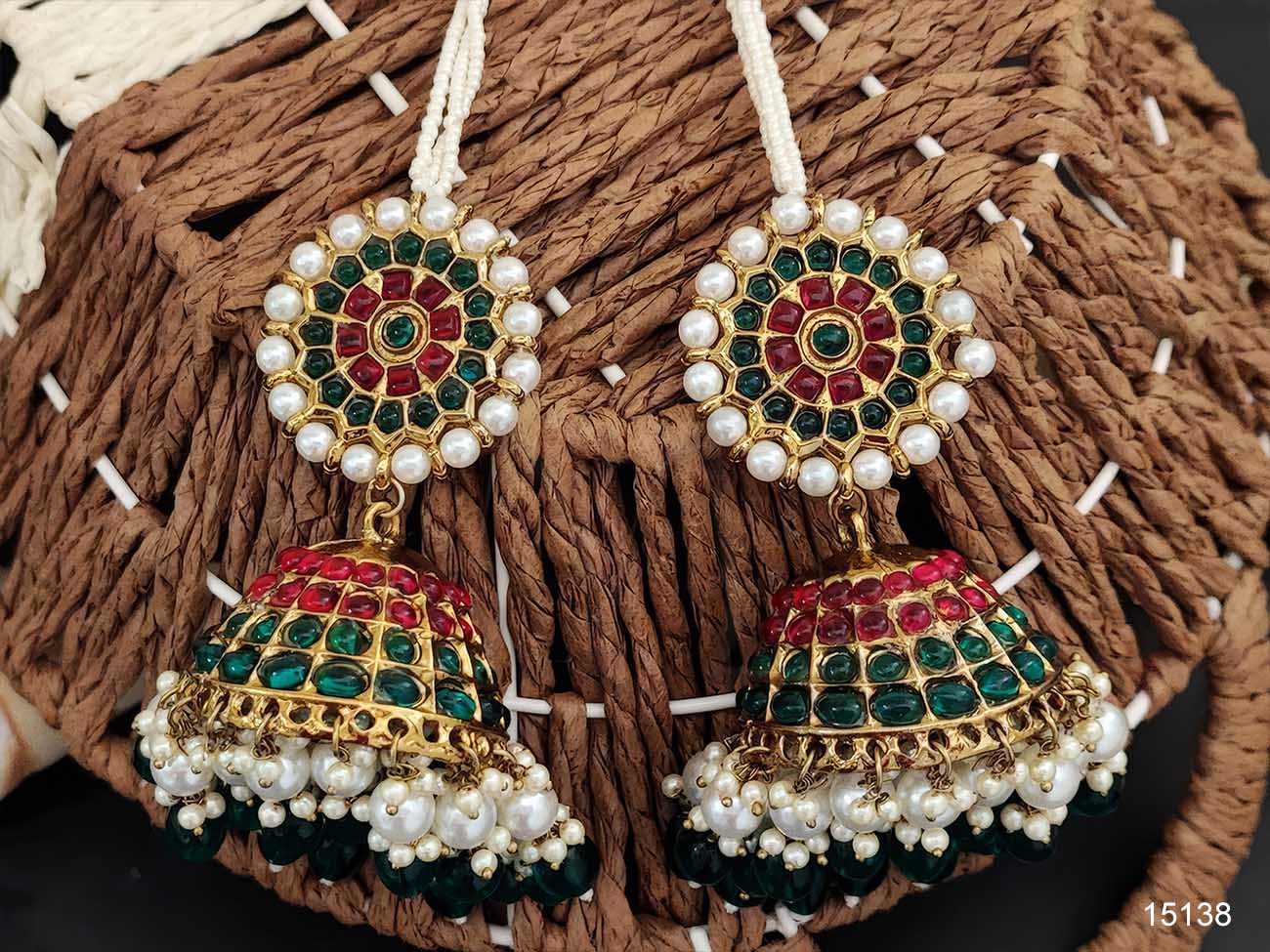 Antique Mehendi Polish Jhumka Earrings ER-15173RG-104-DE HD