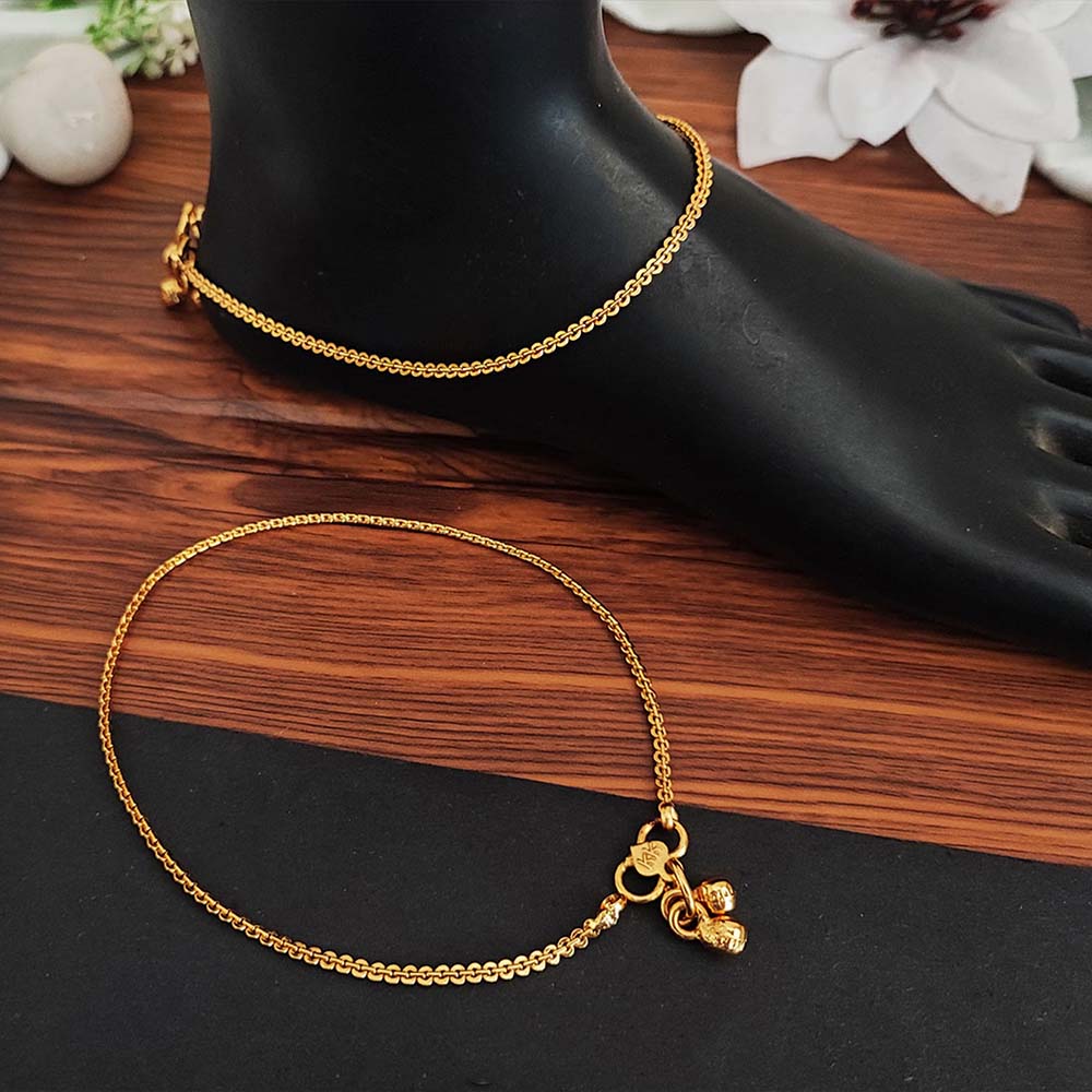 Antique Jewellery High Gold Polish Fancy Classic Design Indian Traditional Wear Payal Set for Women & Girls | Bridal & Festive Party Wear Anklet