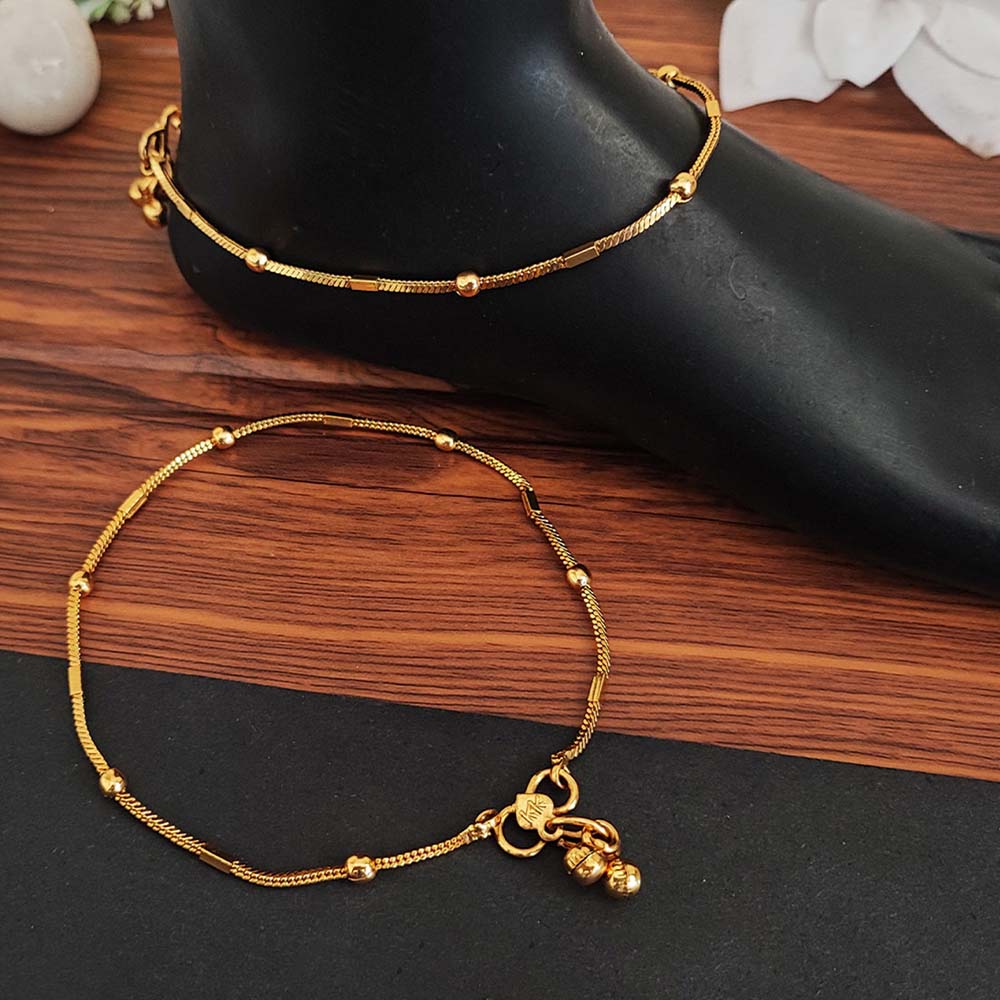 ndian Traditional Wear High Gold Polish Antique Jewellery Fancy Design Payal Set for Women & Girls | Bridal & Festive Party Wear Anklet