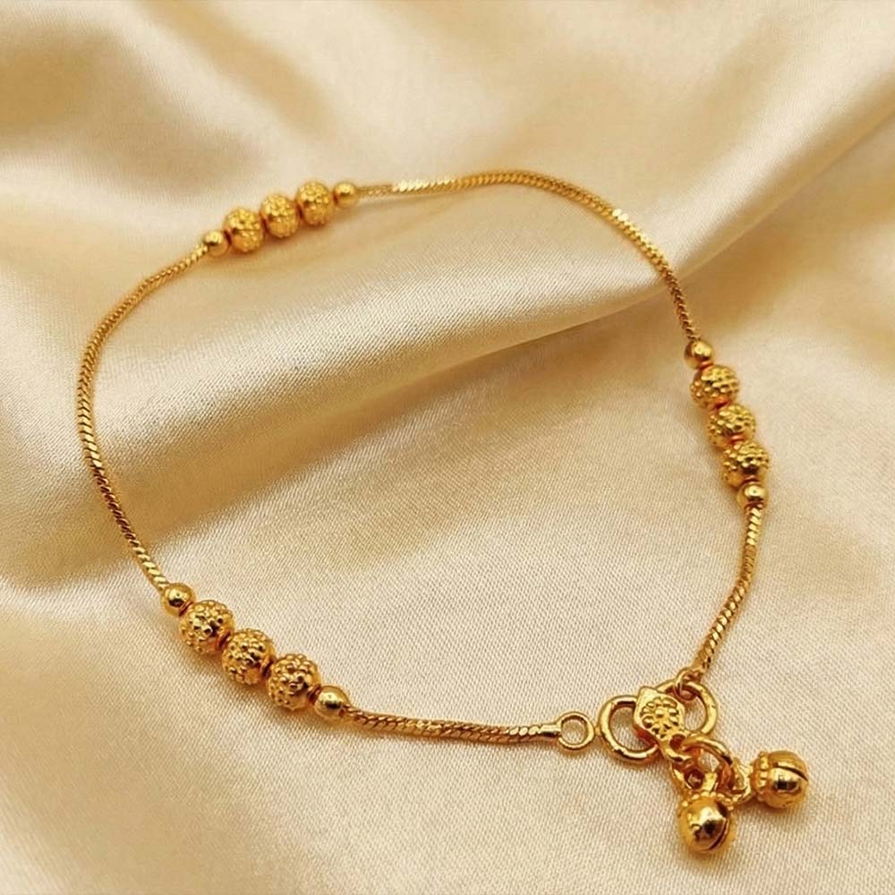 High Gold Designer Beads Anklet for Women & Girls | Elegant Beaded Payal for Daily Wear, Festive & Party Outfits