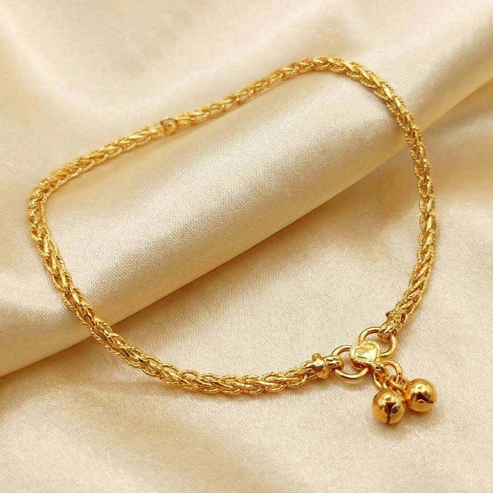 Antique Designer High Gold Polish Fancy Style Payal for Women & Girls | Party & Festive Traditional Anklet for Saree & Lehenga