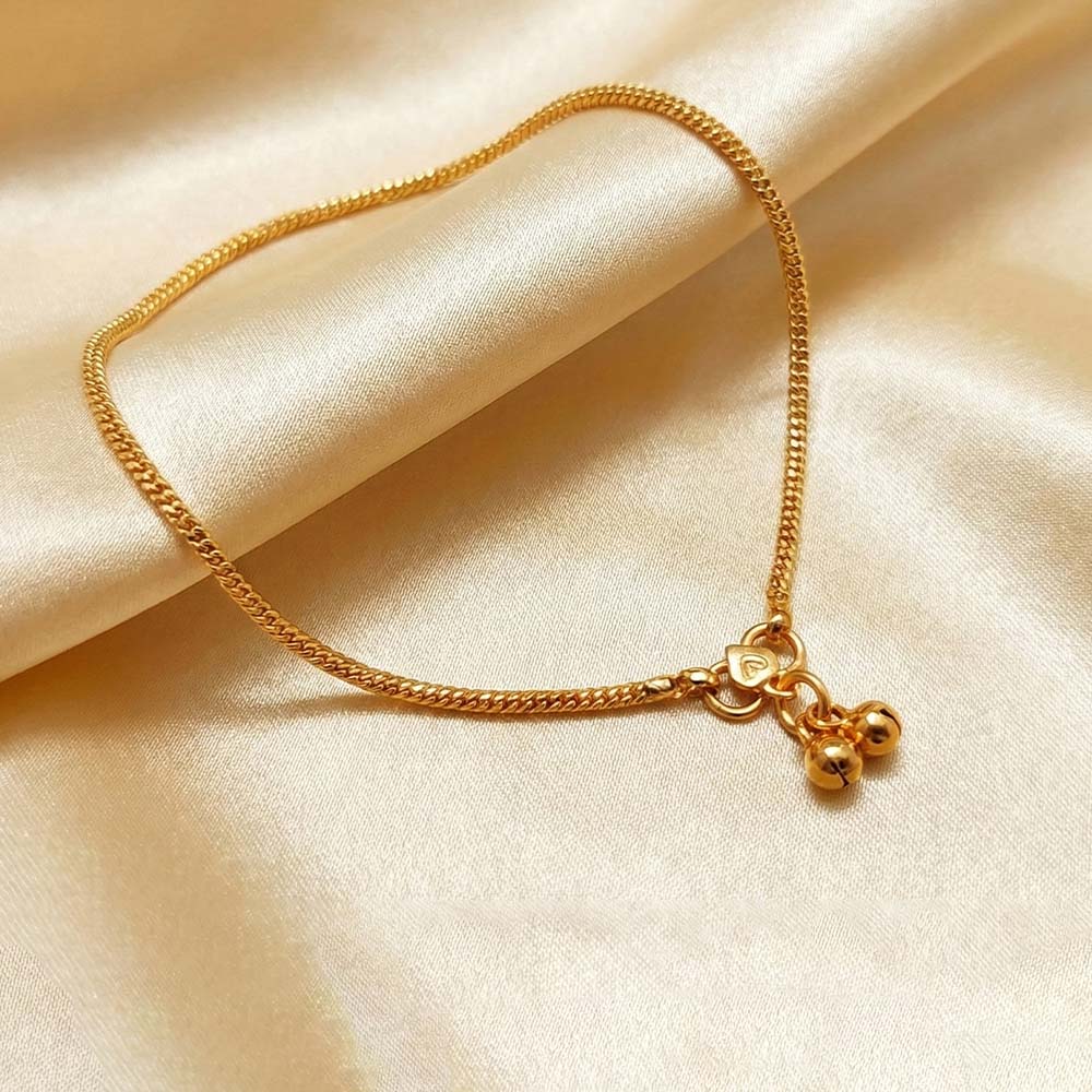 High Gold Thick Chain Traditional Anklet for Women & Girls | Heavy Look Gold‑Tone Kolusu Payal for Bridal, Festive & Daily Wear