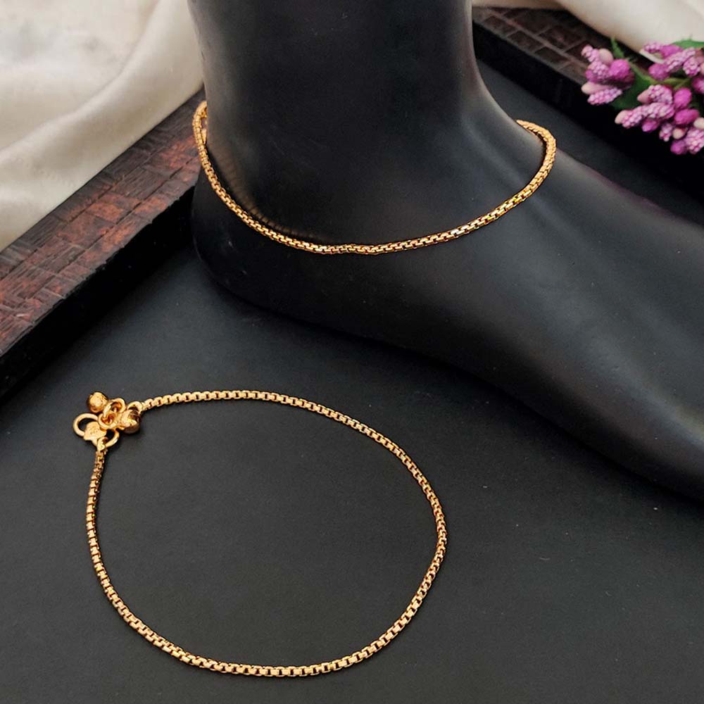 High Gold Classic Chain Payal for Women & Girls | Simple Gold‑Tone Anklet with Elegant Detailing for Daily, Office & Festive Wear