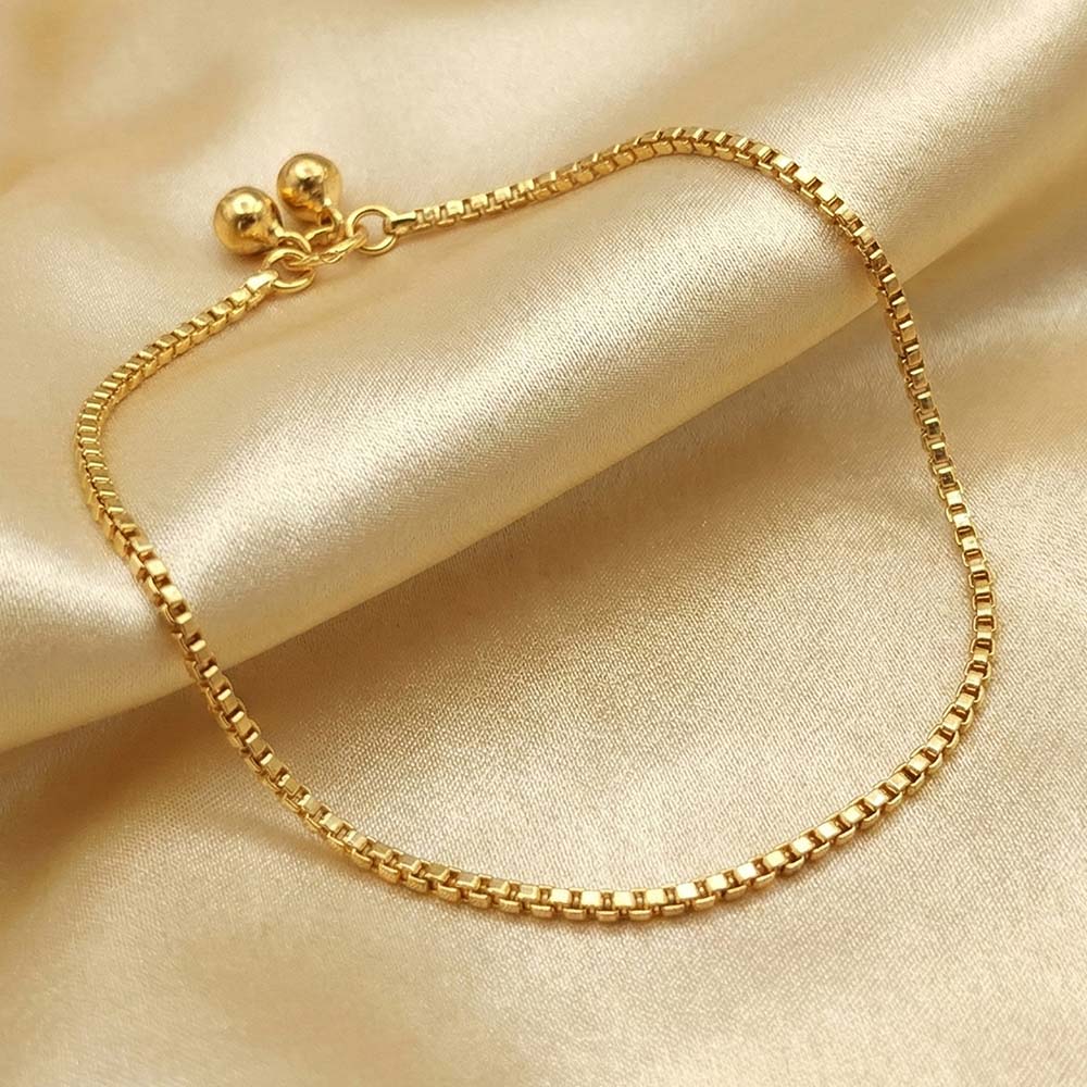 High Gold Classic Chain Payal for Women & Girls | Simple Gold‑Tone Anklet with Elegant Detailing for Daily, Office & Festive Wear